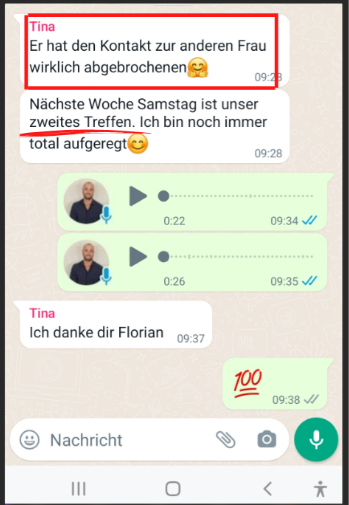 Anonymisierte Teilnehmernachricht aus der Love-Repair-Begleitung